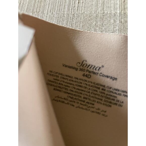 Soma Women’s Vanishing back full coverage Soft Tan Skin Color bra lines 44D NEW - Picture 9 of 11